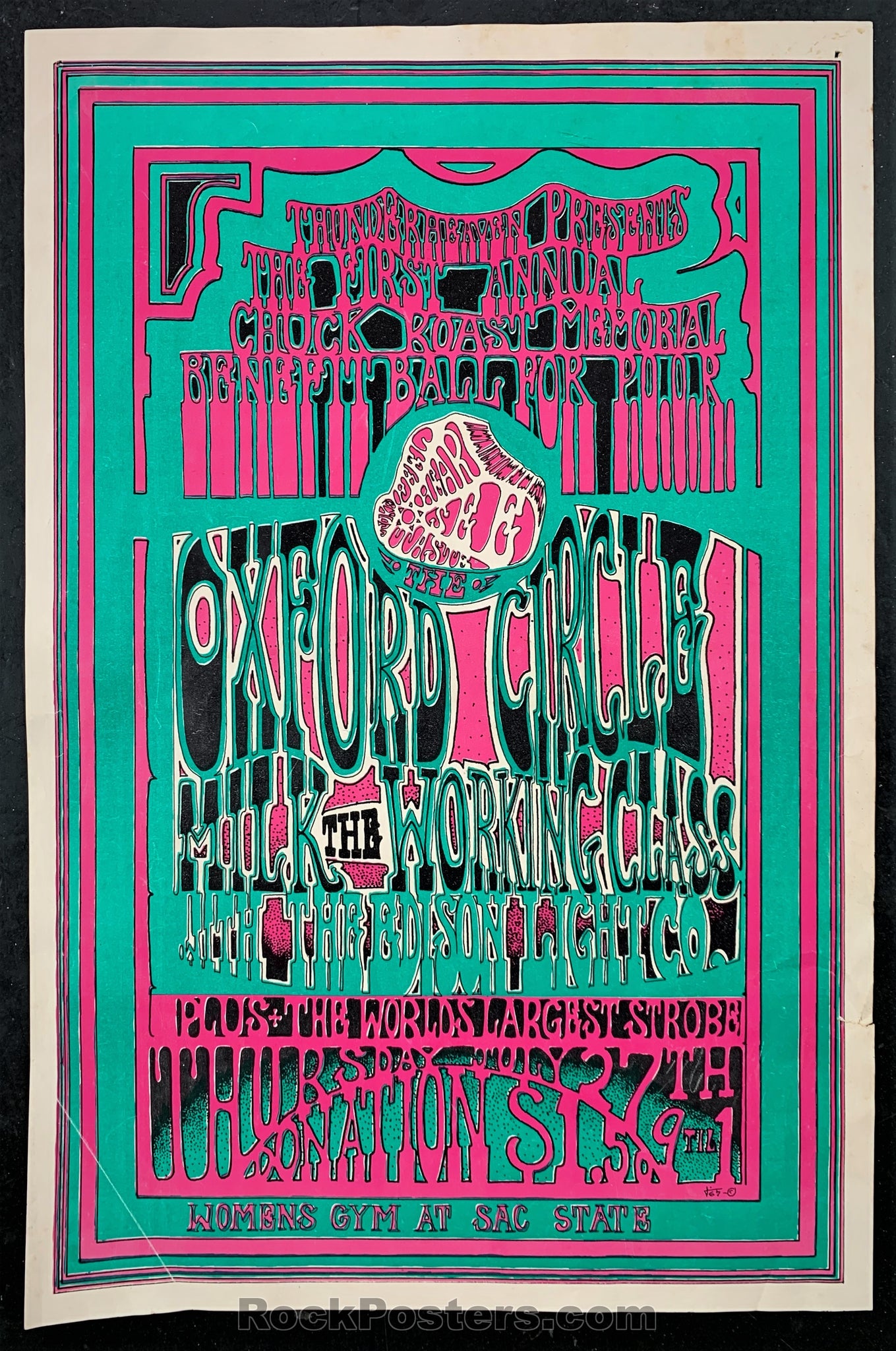 AUCTION -  Oxford Circle - 1967 Poster - Sacramento State - Very Good