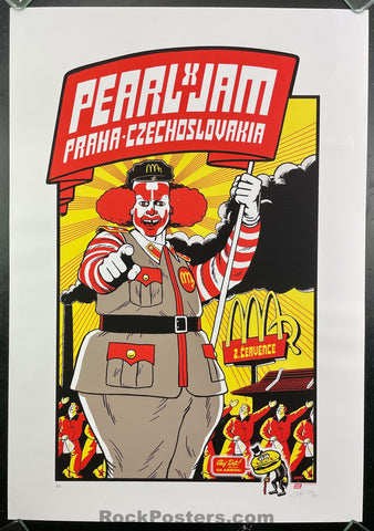 AUCTION - Pearl Jam - Prague '12 - Ames Design /Ward Sutton - Signed & Numbered - 1st Edition Poster - Near Mint