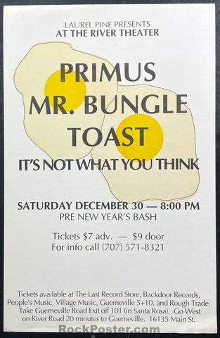 PK-23 - Primus Mr. Bungle - 1989 Flyer - River Theater Guerneville - Very Good