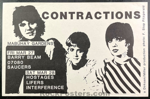 PK-6 - Contractions - 1977 Flyer - Mabuhay Gardens - Excellent