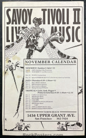 PK-12 - Punts Offs - Savoy Tivoli - November 1978 Calendar - Good