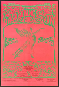 AUCTION - Psychedelic Pacific Ballet - San Francisco - Bob Schnepf - 1967 Poster - Near Mint