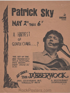 AUCTION - Jabberwock - Folk Concert - 1966 Handbill - Berkeley - Excellent