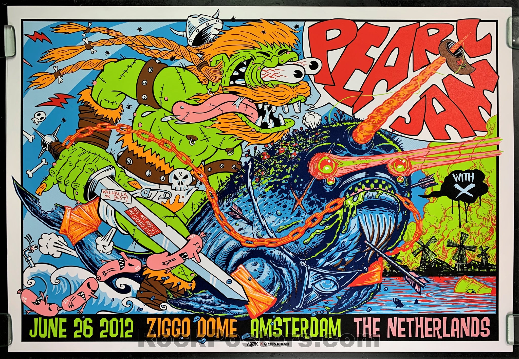 AUCTION - Kozik - Pearl Jam - Amsterdam '12 - Show Edition Silkscreen - Near Mint
