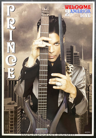 AUCTION - Prince - Welcome To America - VIP Numbered Limited - 2010 Poster - Near Mint