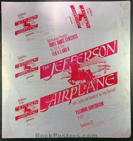 AUCTION -  BG-1  -  Jefferson Airplane - Original Printing Plate - Fillmore Auditorium - Excellent