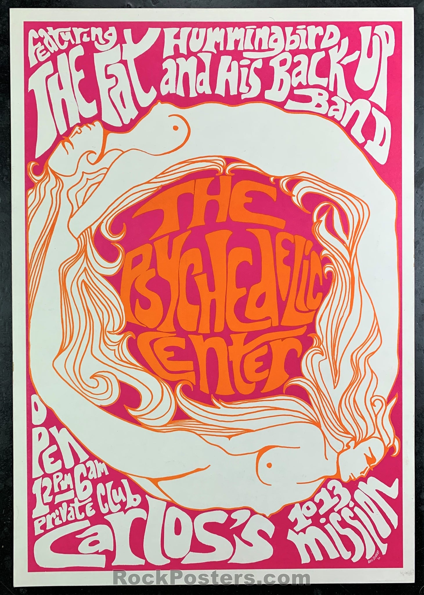 AUCTION - San Francisco - Psychedelic Center - 1966 Poster - Carlos’s  -  Near Mint