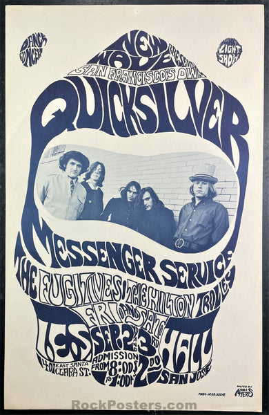 AUCTION - Psychedelic - Quicksilver - 1966 Cardboard Poster - San Jose, CA - Excellent