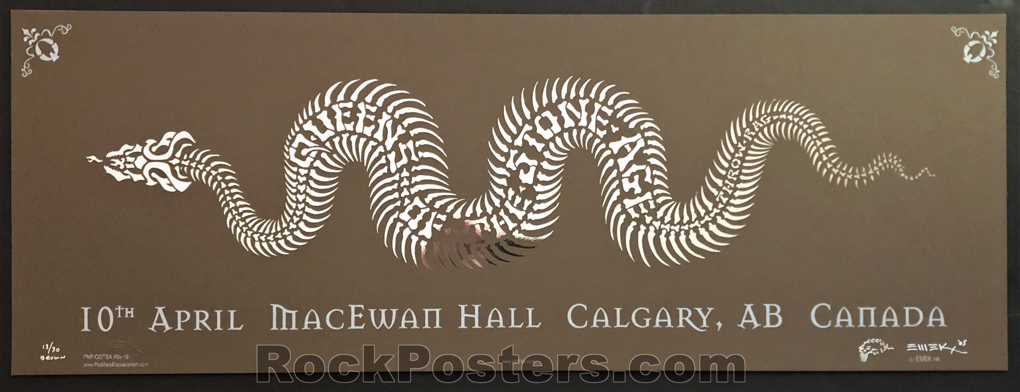 AUCTION - Emek - QOTSA Calgary '05 - Brown Variant Silkscreen - Edition of 30 - Mint