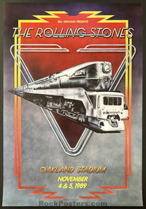 AUCTION - BGP-34 - Rolling Stones - Oakland 1989 - Steel Wheels Tour - Original Poster - Mint