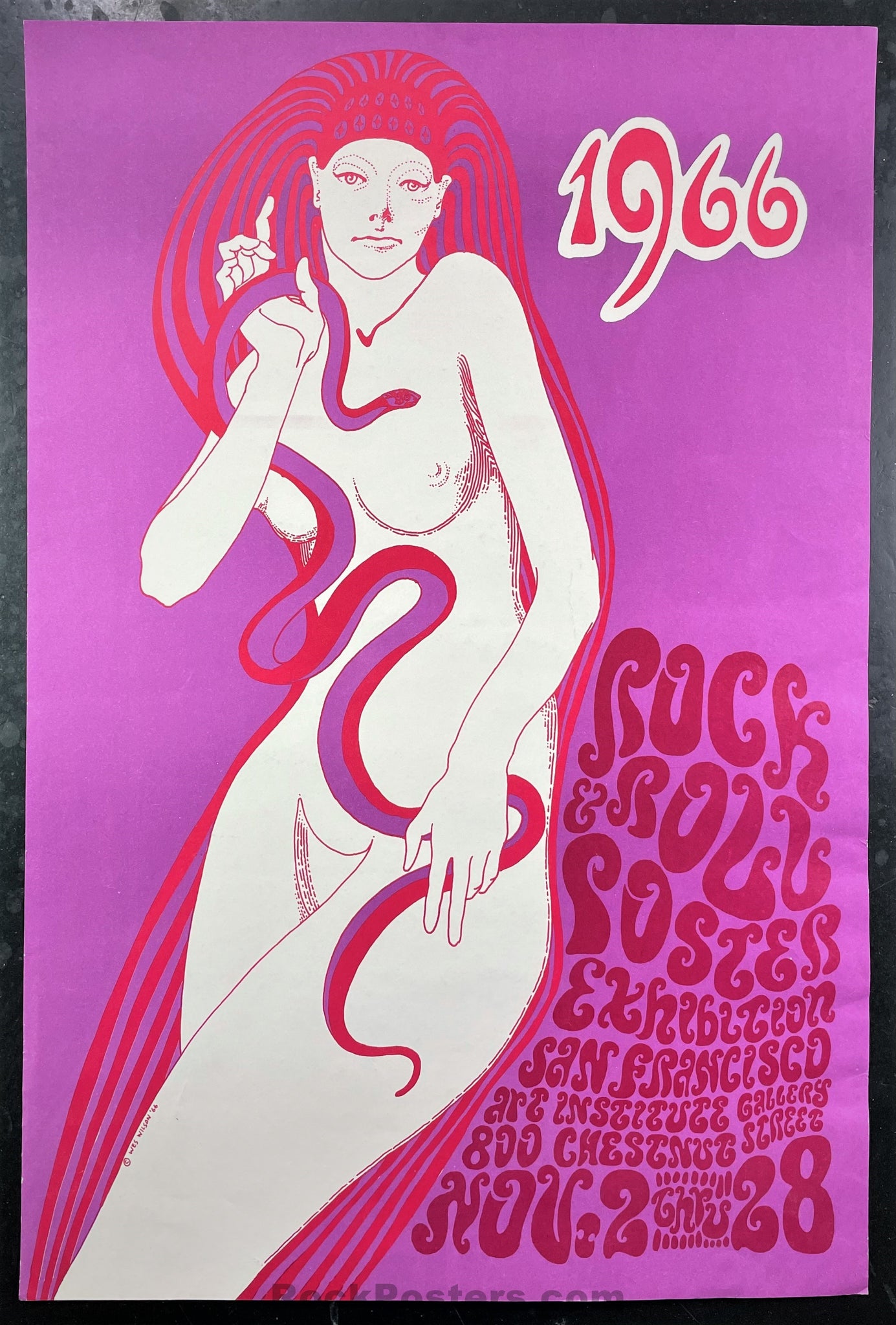 AUCTION - Wes Wilson - Rock Poster Exhibition - 1966 Poster - Near Mint Minus