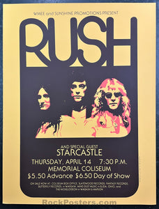 AUCTION - Rush - Memorial Coliseum Indiana - 1977 Poster - Near Mint Minus