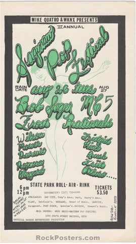 AUCTION - MC5 - Saginaw Pop Festival 1969 Handbill - Michigan - Near Mint Minus 