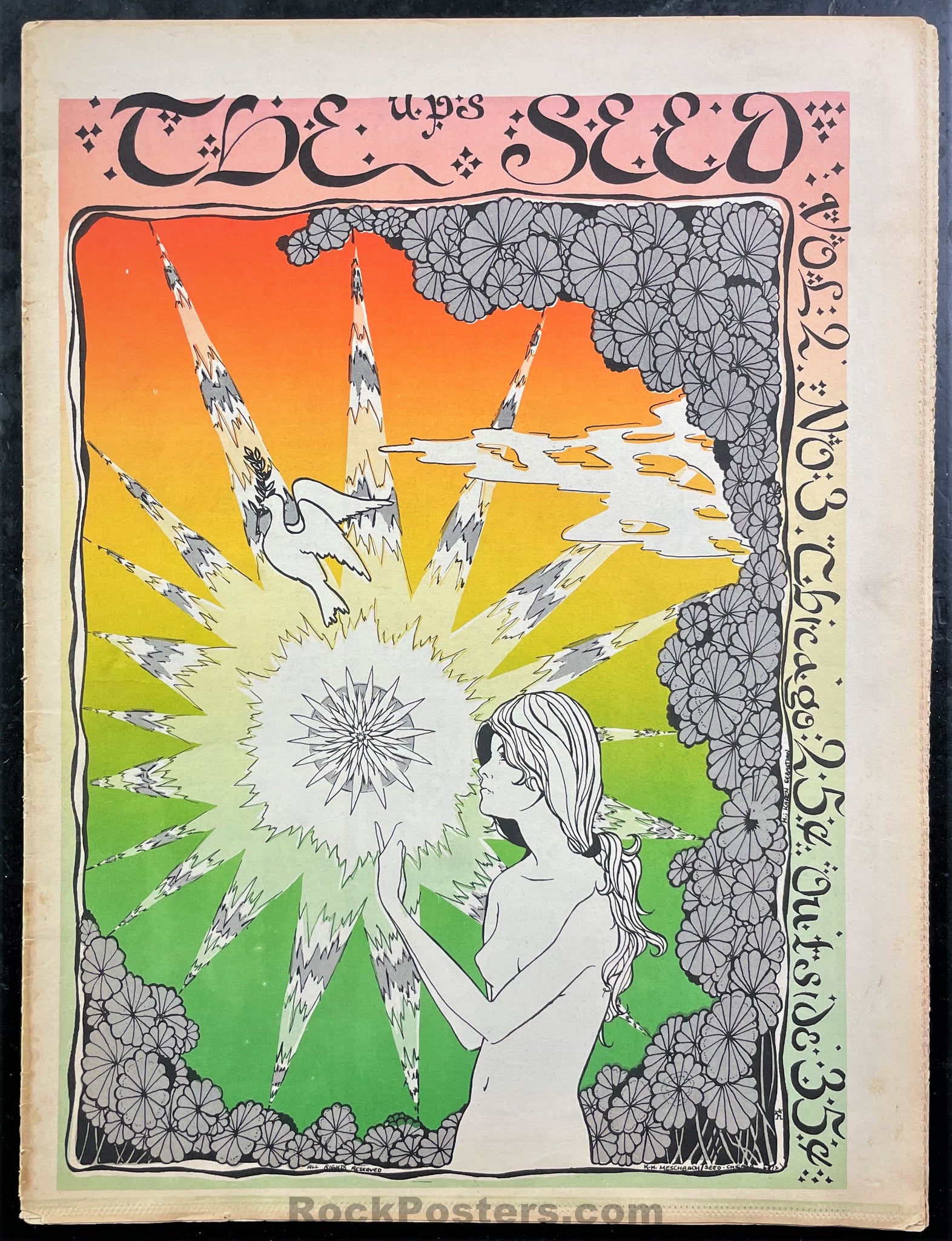 AUCTION - The Seed Vol. 2 No. 3 - 1968 Underground Newspaper - Chicago  - Near Mint Minus