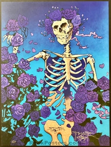 AUCTION - Skeleton & Roses - Stanley Mouse Signed - Test Print - Mint