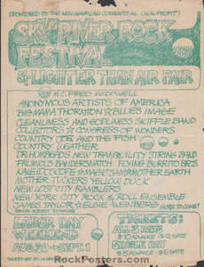 Sky River Rock Fest - Grateful Dead - 1968 Handbill - Snohomish County, WA - Good