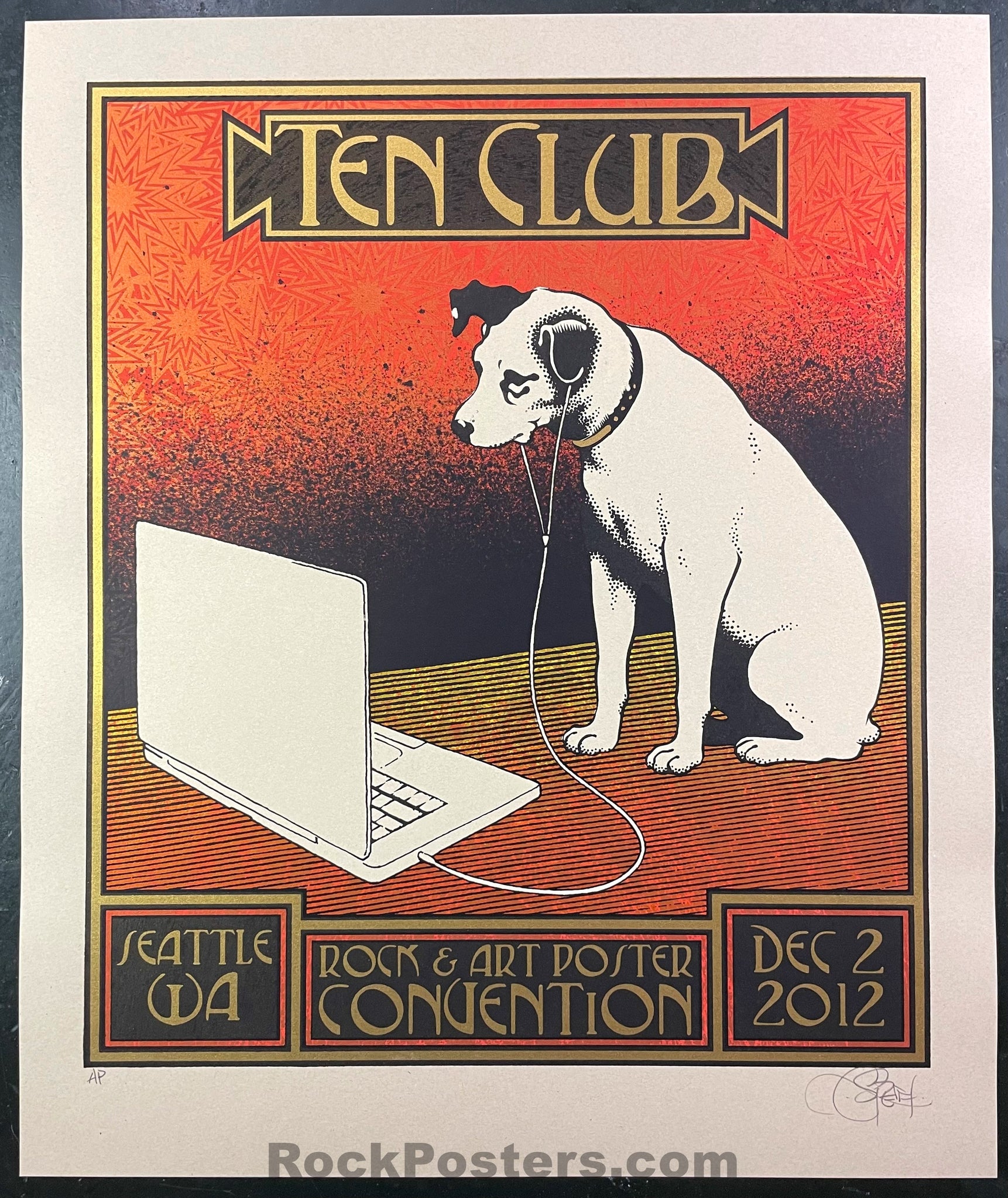 AUCTION -  Pearl Jam - Chuck Sperry - Ten Club - Rock & Art Poster Show - Seattle '12 - Artist Proof - Mint