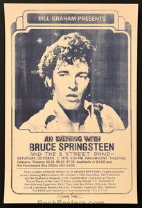 AUCTION - Bruce Springsteen - Randy Tuten Signed - 1976 Original Poster - Oakland Paramount Theater - Mint