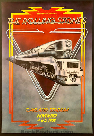 AUCTION - BGP-34 - Rolling Stones - Oakland 1989 - Steel Wheels Tour - 1st Edition Poster - Mint