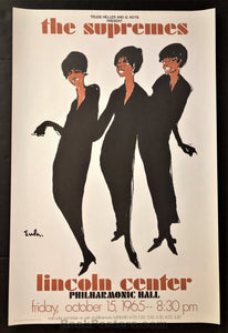 AUCTION - The Supremes - Original 1965 Poster - Lincoln Center New York City - Near Mint Minus