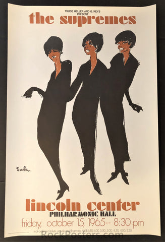 AUCTION - The Supremes - Original 1965 Poster - Lincoln Center New York City  - Near Mint