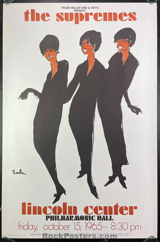 AUCTION - The Supremes - Original 1965 Poster - Lincoln Center New York City - Near Mint