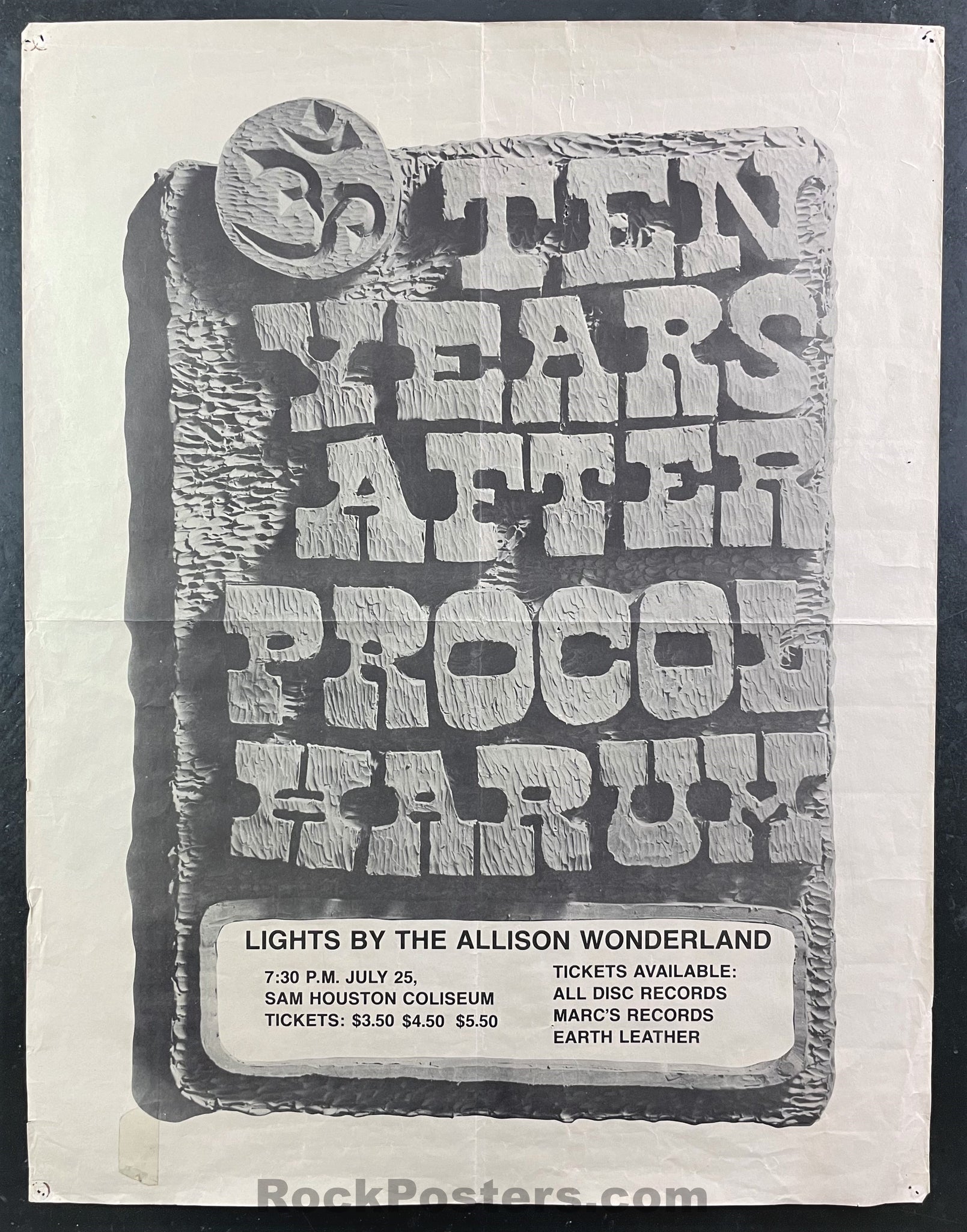 AUCTION - Ten Years After Procol Harum - 1970 Poster - Houston - Very Good