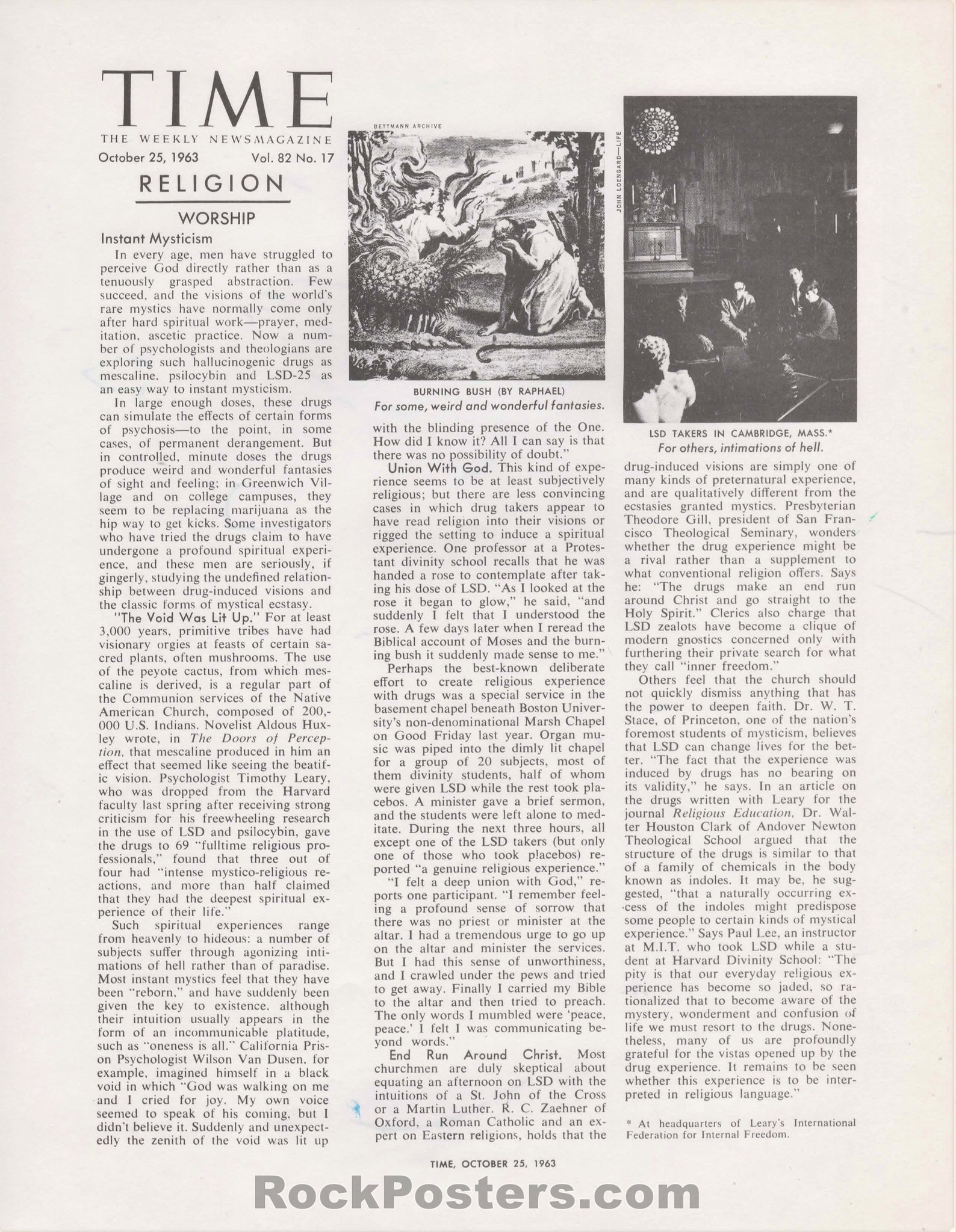 AUCTION - Instant Mysticism - TIME Magazine - 1963 Handbill  - Near Mint