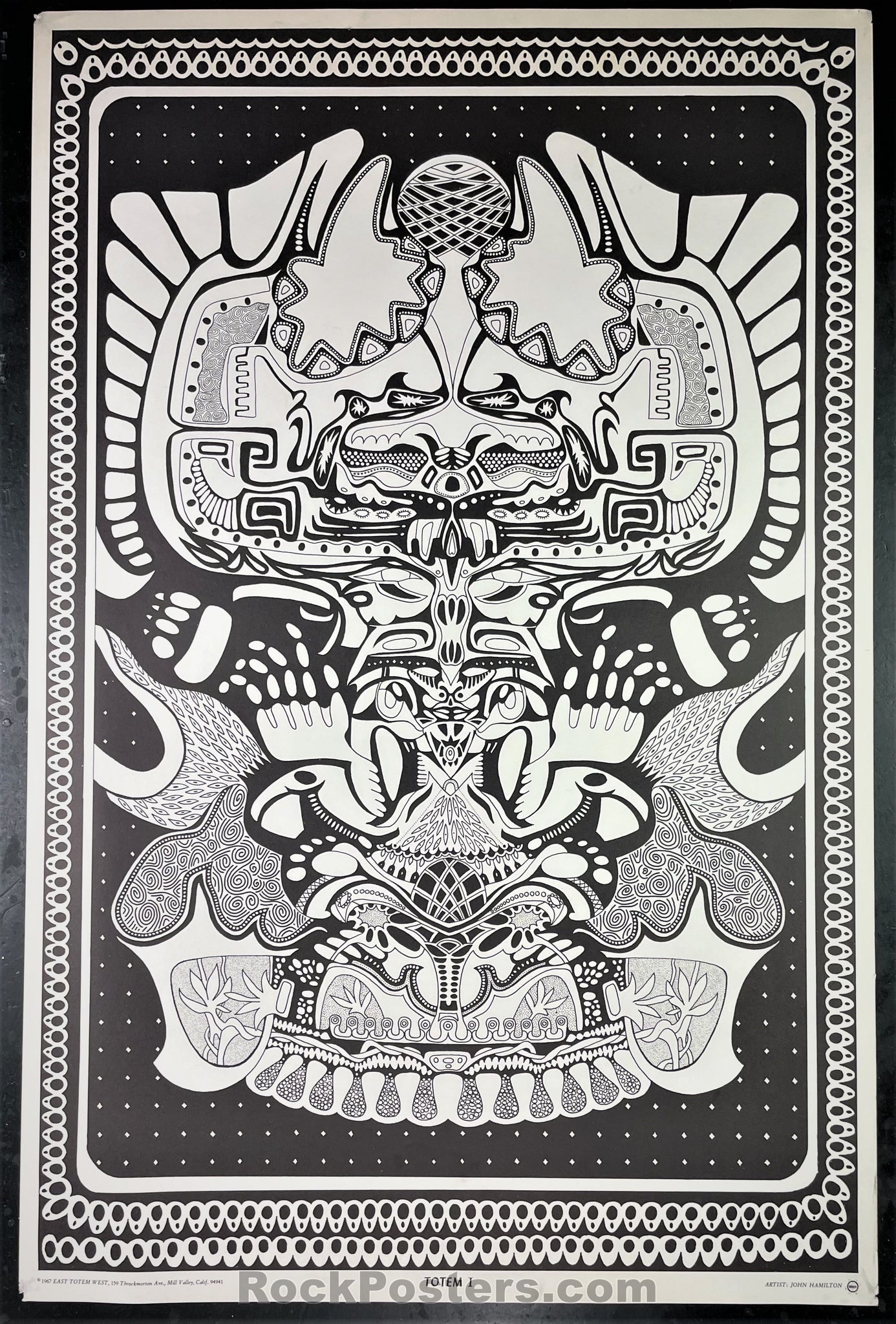 AUCTION - East Totem West - Totem 1 - 1960s Head Shop Poster - Excellent