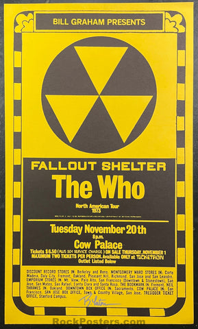 AUCTION - The Who - Randy Tuten Signed - 1973 Poster -  Cow Palace - Excellent