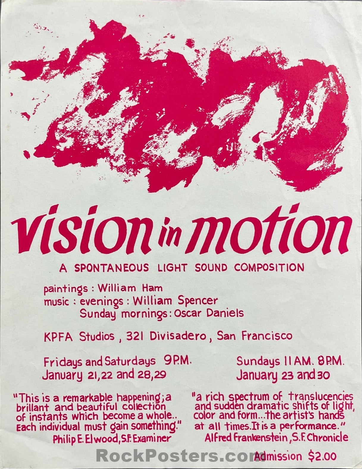 AUCTION - Bill Ham Light Show - 1966 Event Handbill - Excellent