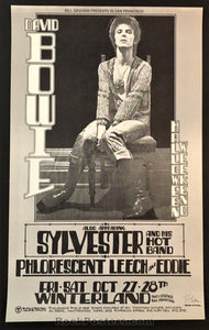 AUCTION - David Bowie - Flo & Eddie Randy Tuten Signed Poster - Winterland - Mint