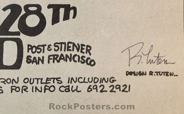AUCTION - David Bowie - Flo & Eddie Randy Tuten Signed Poster - Winterland - Mint