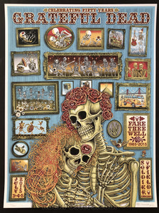 AUCTION - Emek - Grateful Dead Chicago '15 - Fare Thee Well Silkscreen - Artist Ed. of 150 - Mint