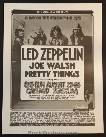 AUCTION - Led Zeppelin Joe Walsh - Randy Tuten Signed - 1975 Poster - Near Mint